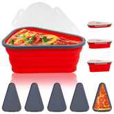 10026 Reusable Pizza Storage Containers With 5 Microwavable Serving Trays Silicone Container Expandable Adjustable For Packing Pizza At Home Outdoor