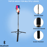 Selfie Stick With Tripod Stand (1 Pc 160 Cm Long Approx)