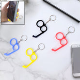 2-in-1 Plastic Dual-finger Mobile Stand Cum Keyring (1 Pc Mixed Color)