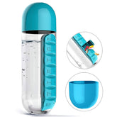 12911 Pill Vitamin Bottle Water Bottle Multi Functional Use For Traveling Outdoor Use Water Bottle Travelling Kit Summer Special Bottle (600 Ml Mix Color )
