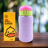 Duckstainless Steel Water Bottle For Kids Adults Steel Flask Metal Thermos Spill Proof Cap Closure Bpa Free For School Home Office Drinkware (1 Pc Mix Design)