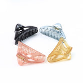 Triangle Shape Mix Color Plastic Hair Claw Clip 1 Pc Durable Grip For Women And Girls