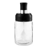 Transparent Glass Storage Jar With Built-in Spoon Approx 250ml