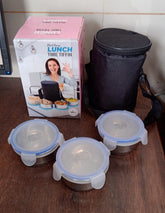 Airtight Leak Proof Stainless Steel Container Multi Compartment Lunch Box Carry To All Type Lunch In Lunch Box Premium Quality Lunch Box Ideal For Office School Kids Travelling Ideal (3 Different Lunch Box)