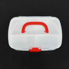 12734 Medical Box 1 Piece Indoor Outdoor Medical Utility Medicine Storage Box Detachable Tray Medical Box Multi Purpose Regular Medicine First Aid Box With Handle  Transparent Lid