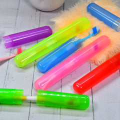 4969 6pc Plastic Toothbrush Cover Anti Bacterial Toothbrush Container- Tooth Brush Travel Covers Case Holder Cases