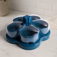 Lotus Shape Rotating Dry Fruit  Snack Organizer Box With Compartments (1 Pc)