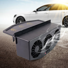 Triple Fan Solar Powered Car Exhaust Ventilation System With Usb Charging
