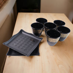 2 Bowl  6 Glass Snake Set ( 8 Pc Set )