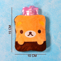 6527 Brown Panda Print Small Hot Water Bag With Cover For Pain Relief Neck Shoulder Pain And Hand Feet Warmer Menstrual Cramps.