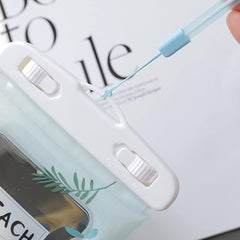 Waterproof Peach Transparent Mobile Pouch With Neck Strap (1 Pc)