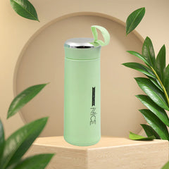 Water Bottle 400ml Leak Proof Glass Water Bottle With Daily Water Intake For Gym And Children Nice Bottle (1 Pc  Light Green Color)