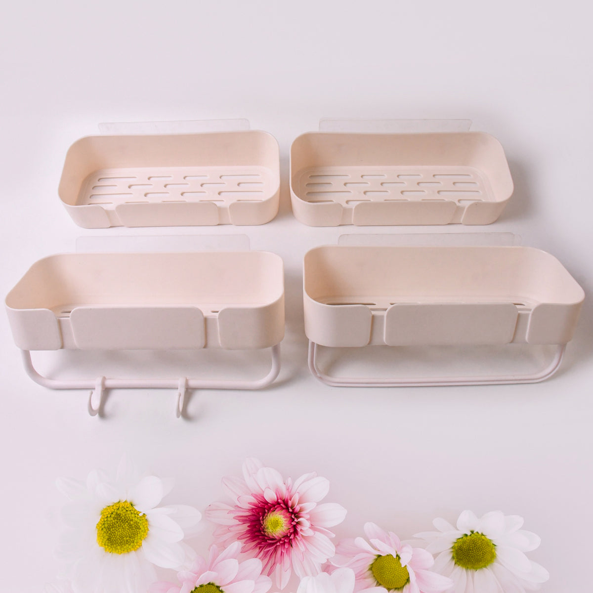 Multipurpose Kitchen Bathroom Wall Corner Shelf Rack (4 Pcs Set)